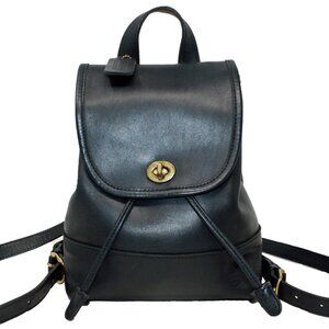 Coach Mini Backpack Style 9960 in Black Leather, 90's Vintage Daypack Rucksack